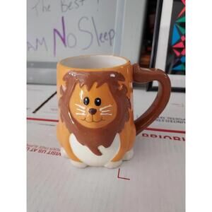 Tag Lion Ceramic 3D Mug Adorable Zoo Animal Wildlife T3#67